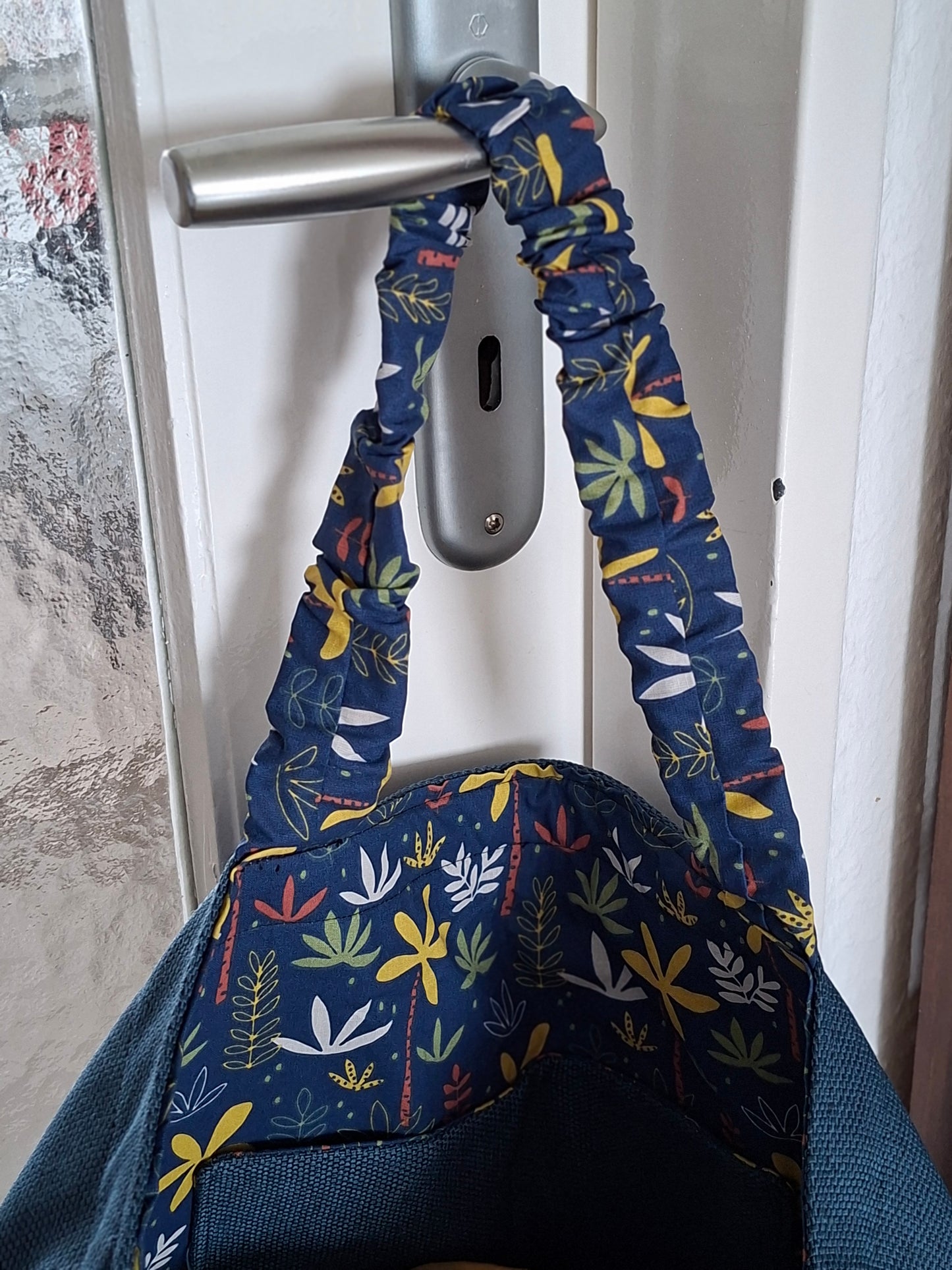 Blau Petrol Handtasche Rüschen & Blumen