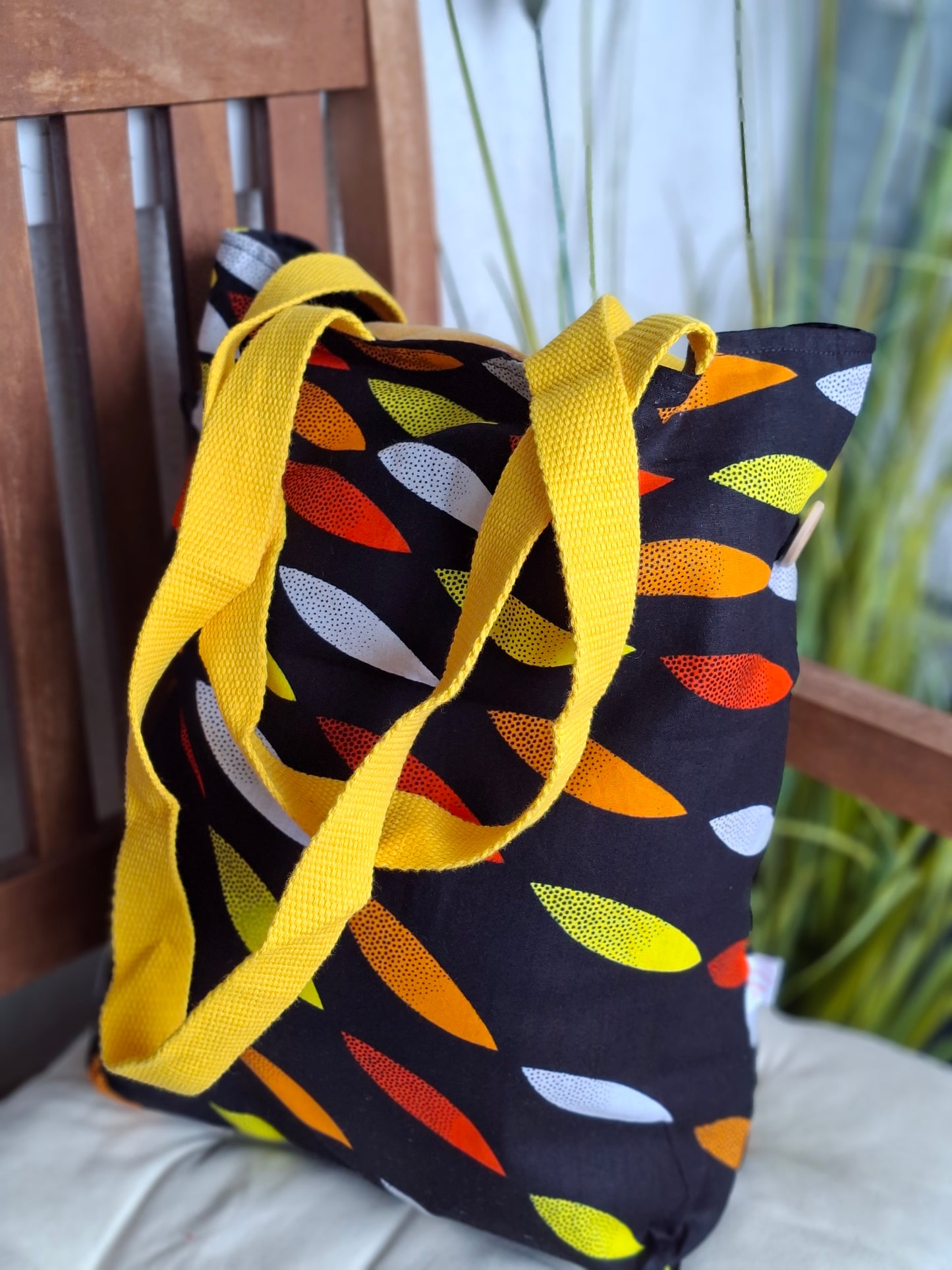Gelb-Schwarz -Orange Totebag