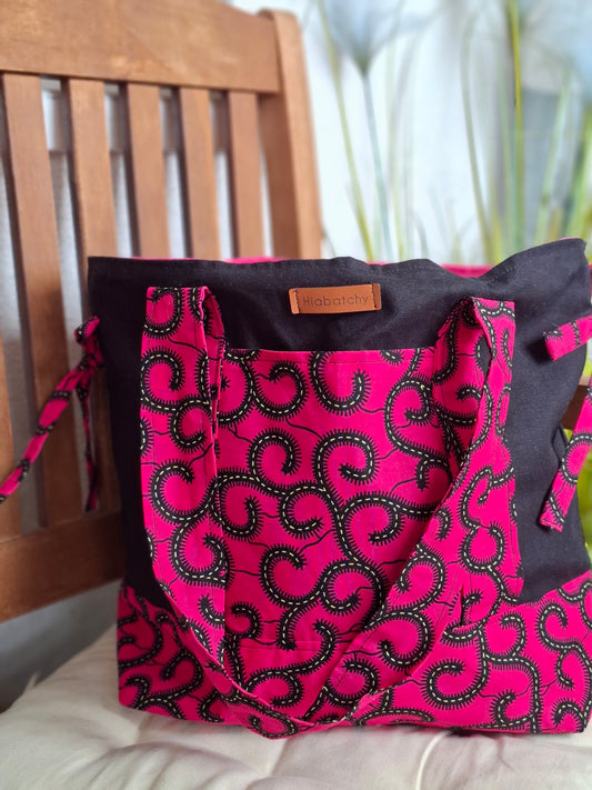 Pink-Schwarz-Handtasche